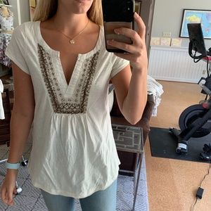 Anthropologie Meadow Rue Castello Tunic in White